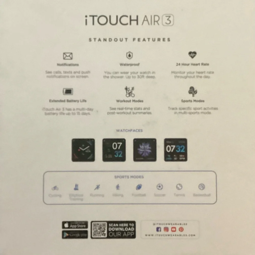 Air 3 Burgundy Silicone Strap Smartwatch with 3 in 1 Wireless Charging Station